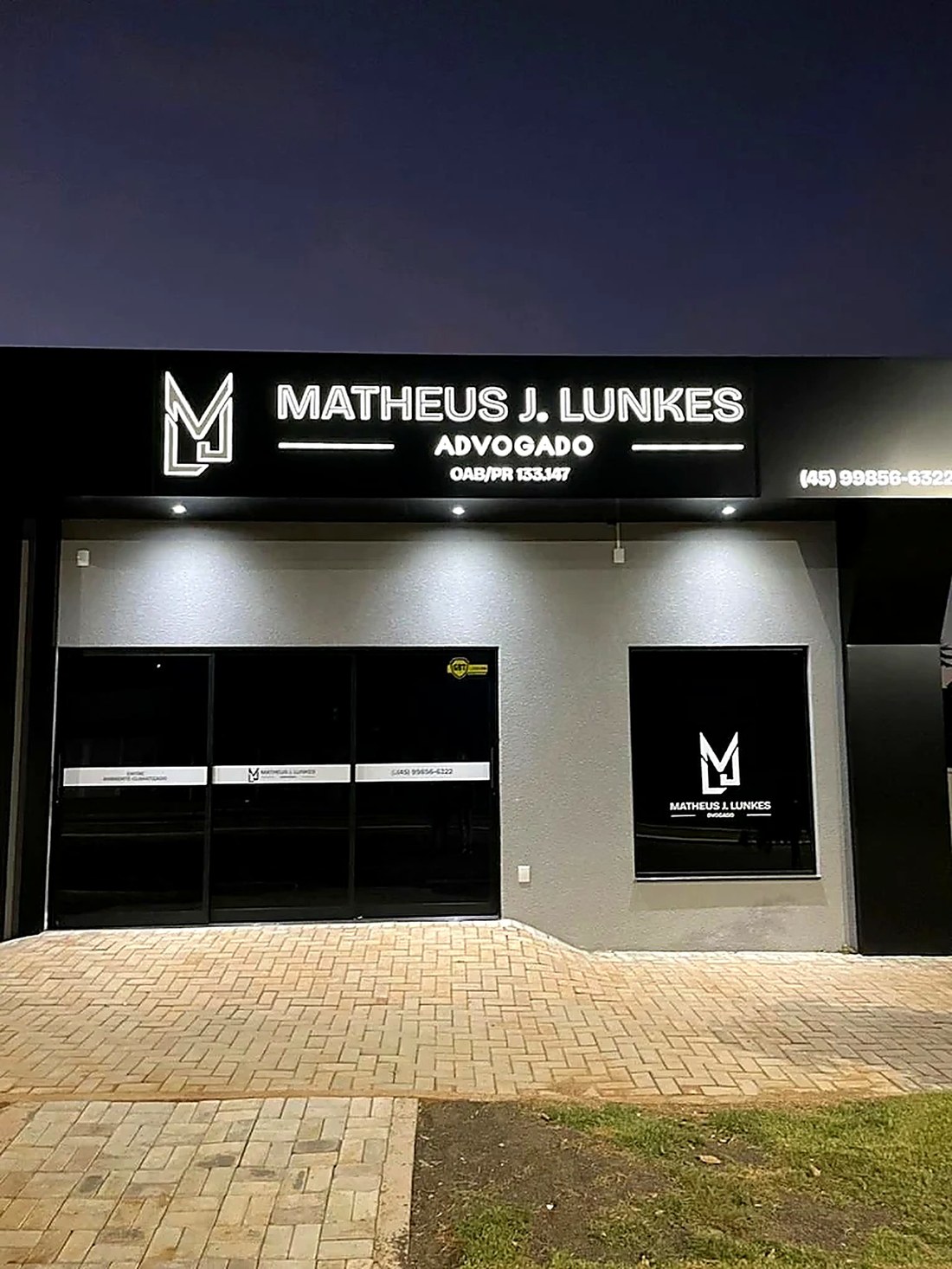 Fachada do escritório Matheus Lunkes Advogado